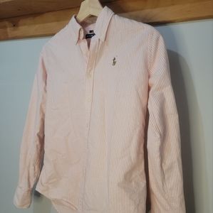 Ralph Lauren womens pink & white striped slim fit button down shirt size 2